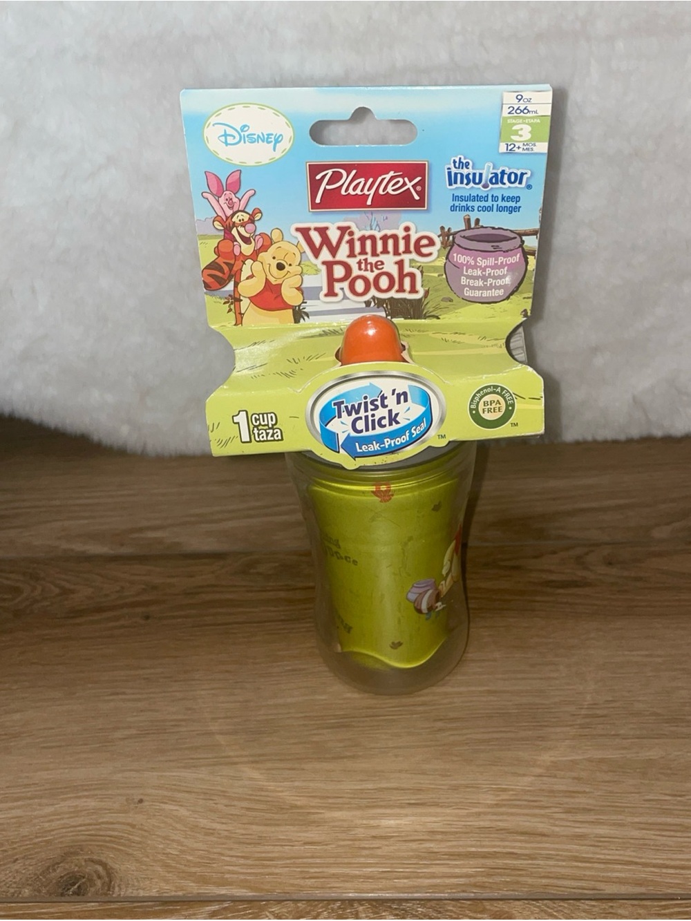Playtex Winnie the Pooh Twist 'n Click Insulated Spout Cup 9oz NOS NEW